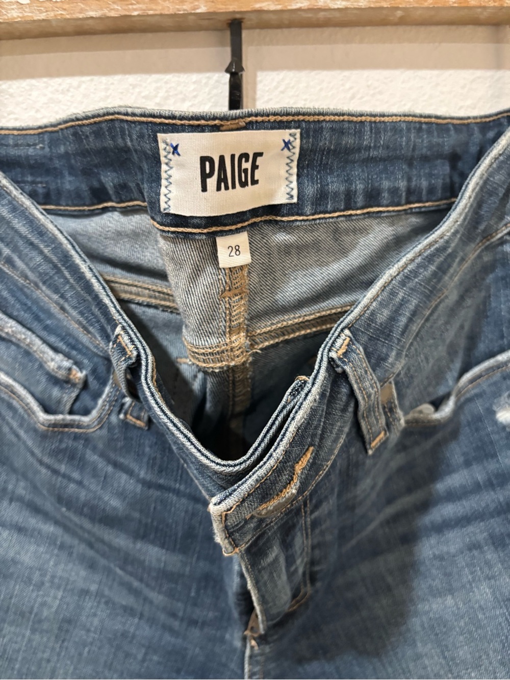 PAIGE Skinny Jeans in Light Blue Denim